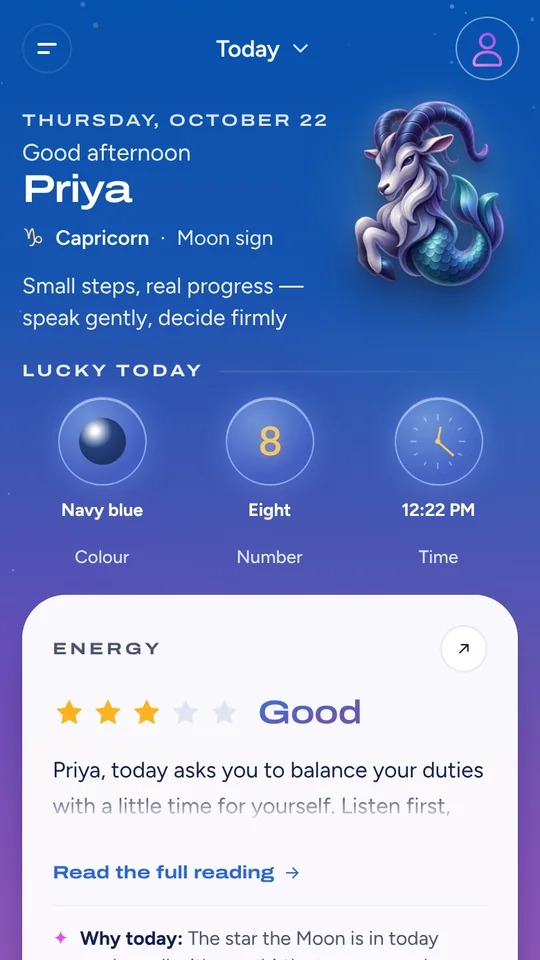 Today's personal reading with lucky colour, direction, number and time